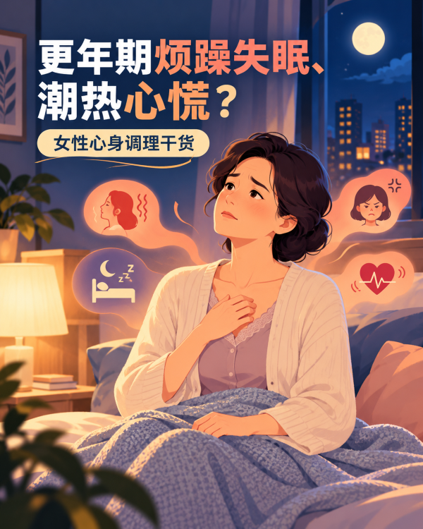 更年期烦躁失眠、潮热心慌？女性心身调理干货